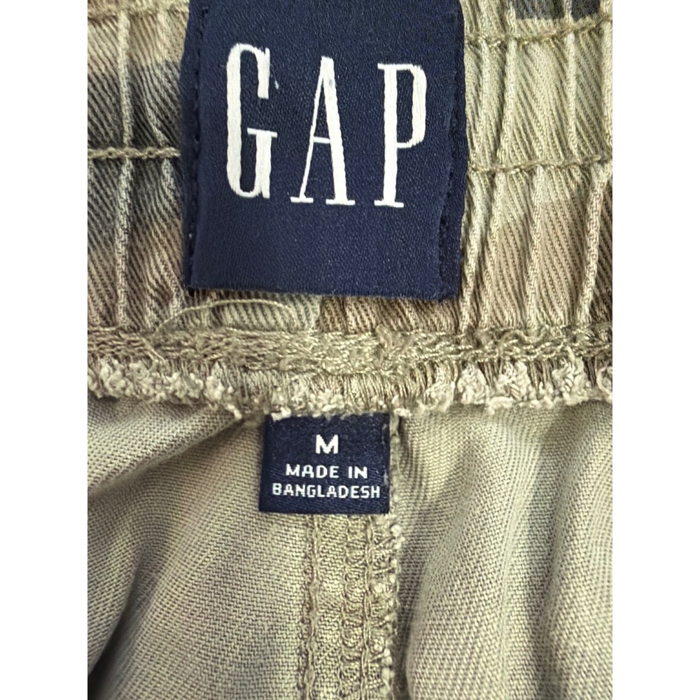 Gap Joggers Women M Green Camo Lyocell Elastic Waist Drawstring Utility Pants - Picture 4 of 5
